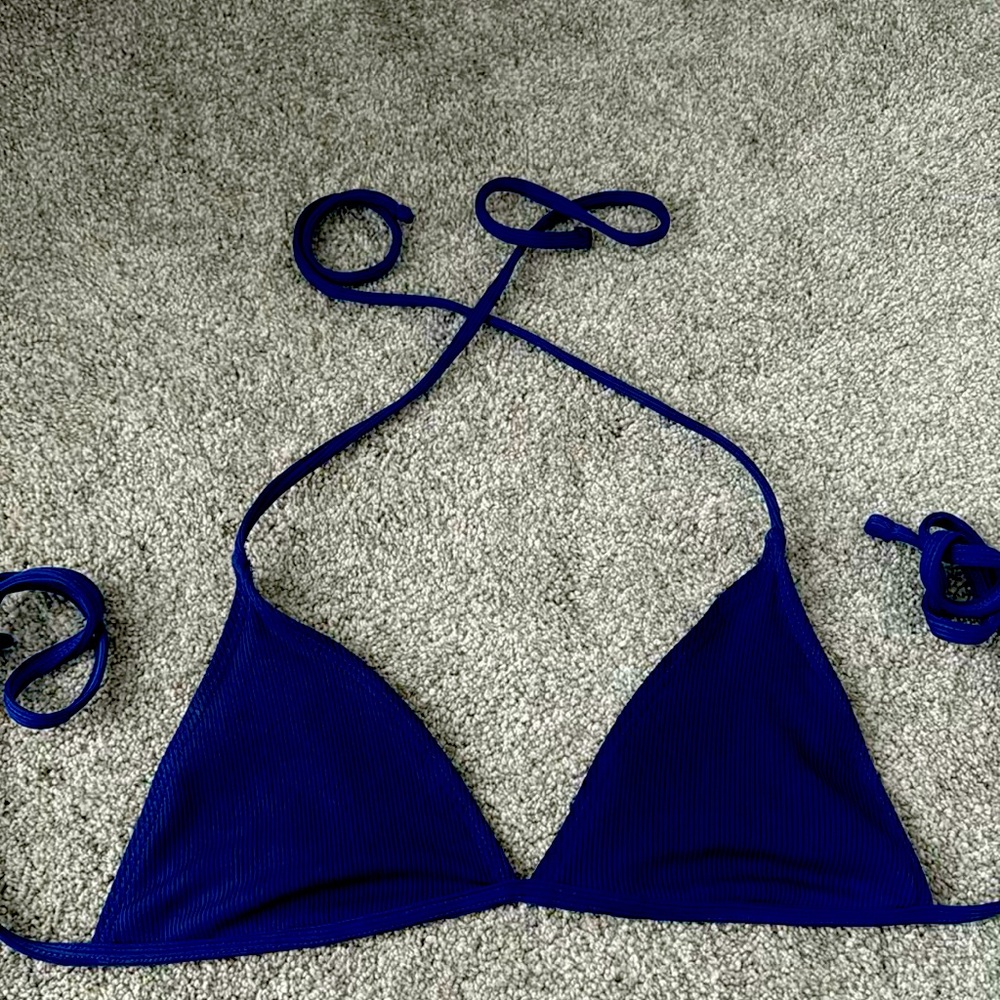 Royal blue triangle bathing suit top!! Barely used!